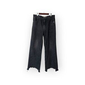 Free People Black Wide Leg Jeans SZ 28
